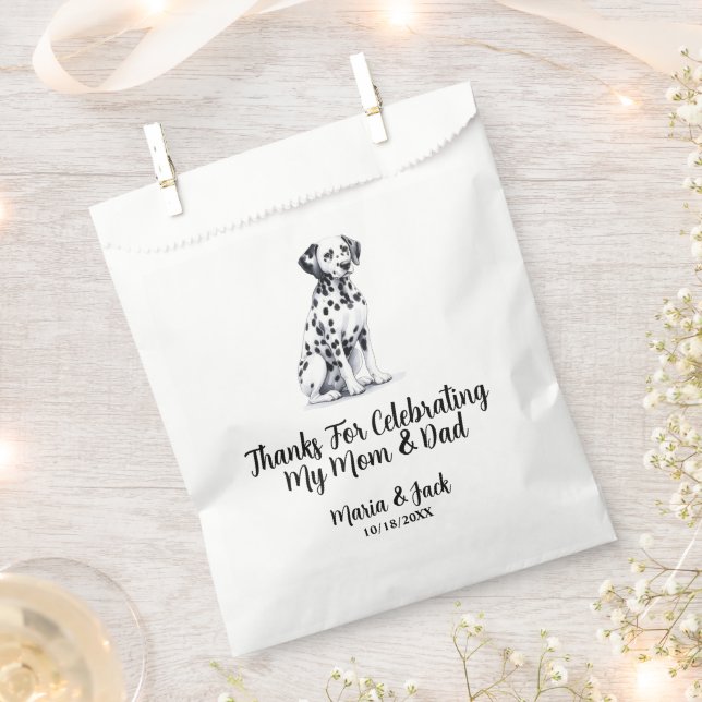 Full Colour Dalmatian Pet Wedding Favour Bag (Clipped)
