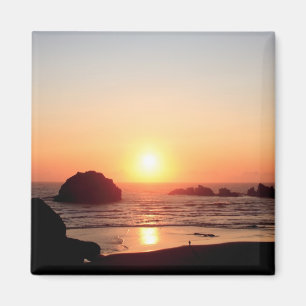 Full Colour Face Rock Sunset Oregon Coast Magnet