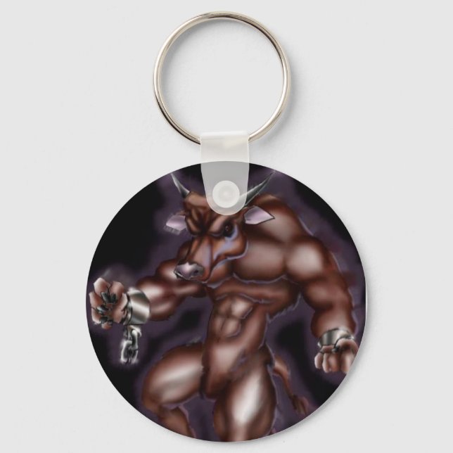 Full Colour Minotaur Key Ring (Front)
