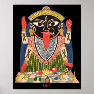 Full Colour Poster of the Hindu Goddess Kali