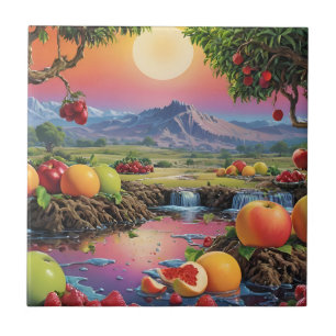 Full Colour Spectrum of Fruit 1 Ceramic Tile
