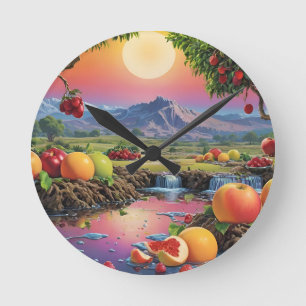 Full Colour Spectrum of Fruit 1 Round Clock