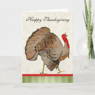Full Colour Thanksgiving Turkey Holiday Card