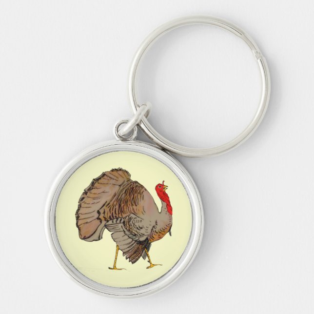 Full Colour Thanksgiving Turkey Key Ring (Front)