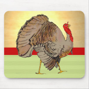 Full Colour Thanksgiving Turkey Lights Mouse Pad