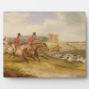 Full Cry, Bachelor's Hall, 1835 (oil on canvas) Plaque