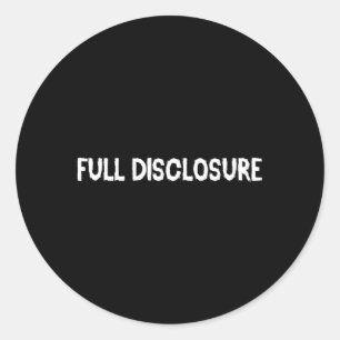Full Disclosure Lawyer Terminology Attorney Terms Classic Round Sticker