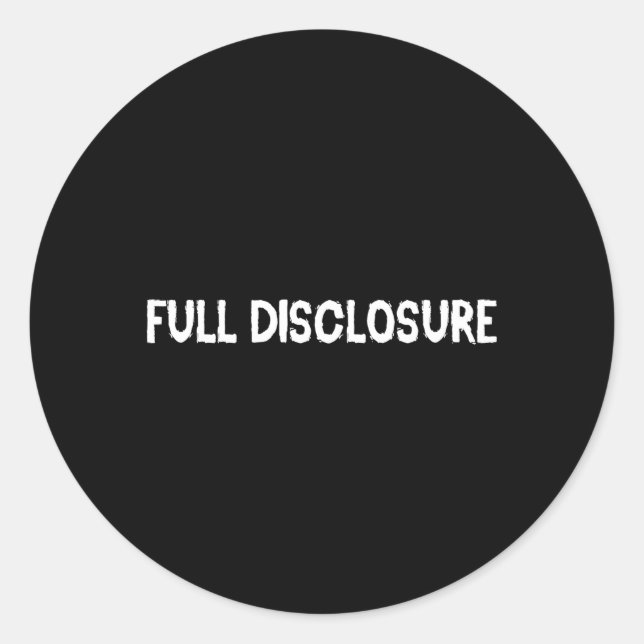 Full Disclosure Lawyer Terminology Attorney Terms  Classic Round Sticker (Front)