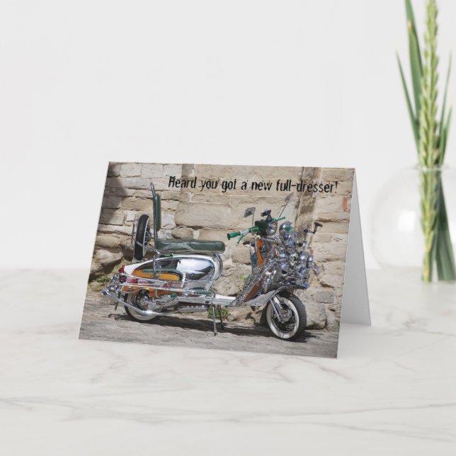 Full Dresser Motorcycle Funny Get Well Card (Front)