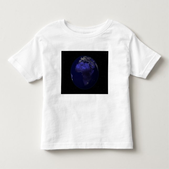 Full Earth at night showing Africa and Europe Toddler T-Shirt (Front)