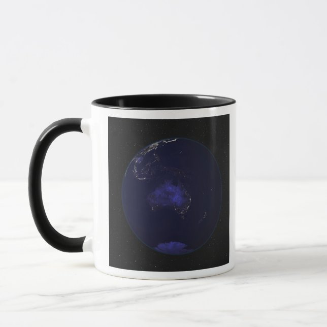 Full Earth at night showing city lights 2 Mug (Left)