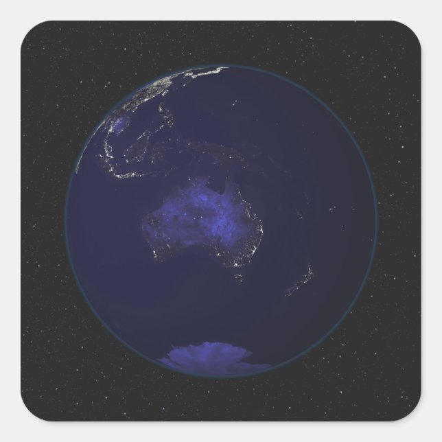 Full Earth at night showing city lights 2 Square Sticker (Front)