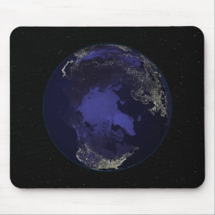 Full Earth at night showing city lights 5 Mouse Pad