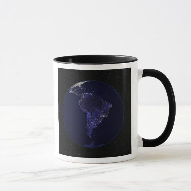 Full Earth at night showing city lights 6 Mug (Right)