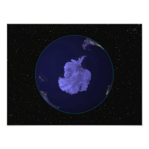 Full Earth at night showing city lights 7 Photo Print