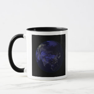 Full Earth at night showing city lights Mug