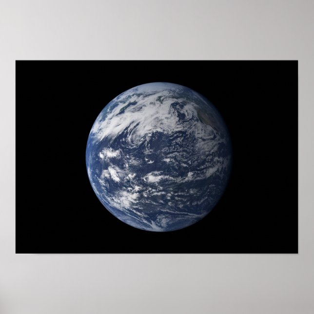 Full Earth centred over the Pacific Ocean Poster (Front)
