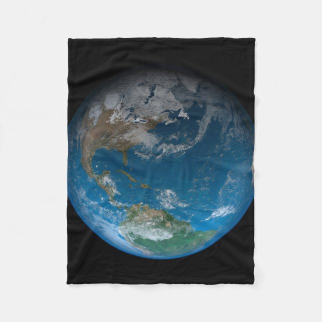 Full Earth Featuring North And South America. Fleece Blanket (Front)