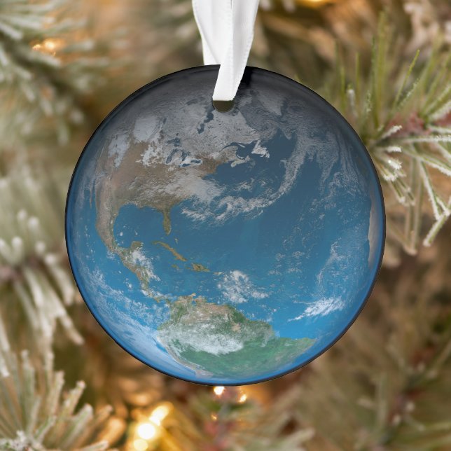 Full Earth Featuring North And South America. Ornament (Tree)