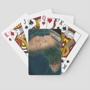 Full Earth From Space Above The African Continent. Playing Cards
