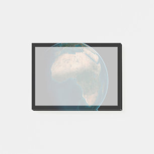 Full Earth From Space Above The African Continent. Post-it Notes