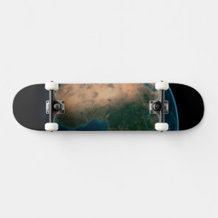 Full Earth From Space Above The African Continent. Skateboard
