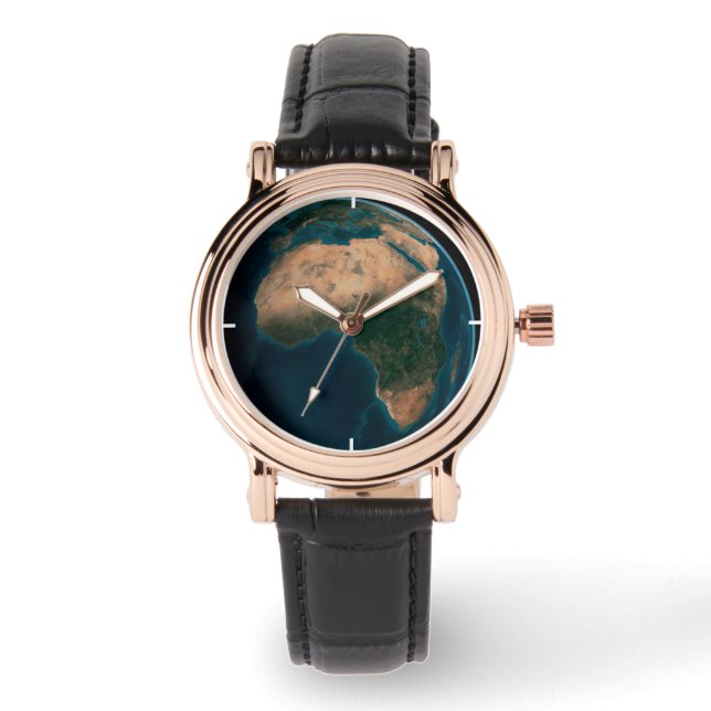 Full Earth From Space Above The African Continent. Watch (Front)