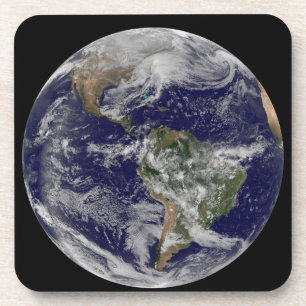 Full Earth Showing A Powerful Winter Storm. Coaster
