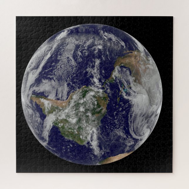 Full Earth Showing A Powerful Winter Storm. Jigsaw Puzzle (Horizontal)