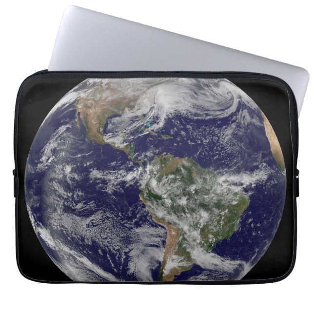 Full Earth Showing A Powerful Winter Storm. Laptop Sleeve (Front)