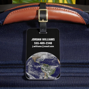 Full Earth Showing A Powerful Winter Storm. Luggage Tag