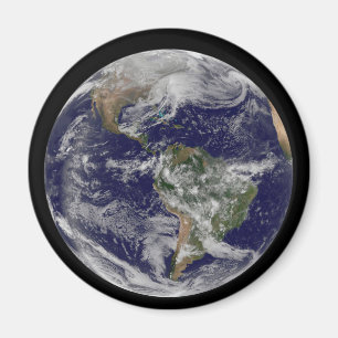 Full Earth Showing A Powerful Winter Storm. Magnet