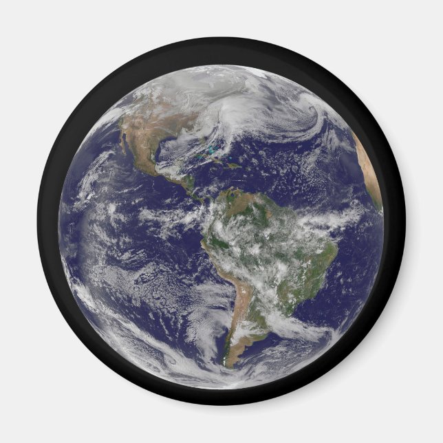 Full Earth Showing A Powerful Winter Storm. Magnet (Front)