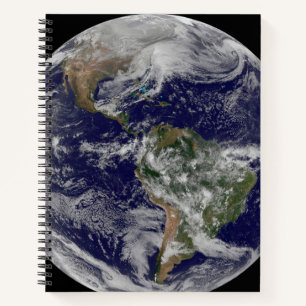 Full Earth Showing A Powerful Winter Storm. Notebook