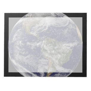 Full Earth Showing A Powerful Winter Storm. Notepad