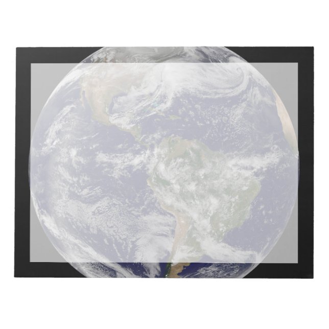 Full Earth Showing A Powerful Winter Storm. Notepad (Front)