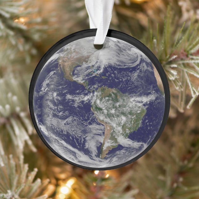 Full Earth Showing A Powerful Winter Storm. Ornament (Tree)