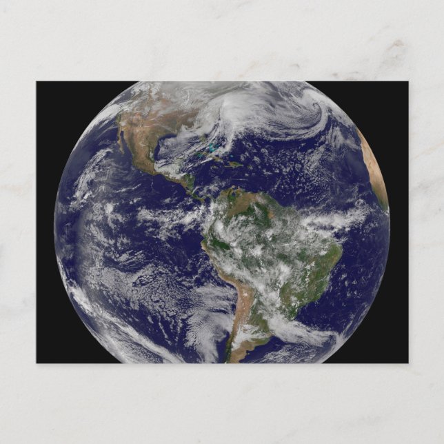 Full Earth Showing A Powerful Winter Storm. Postcard (Front)