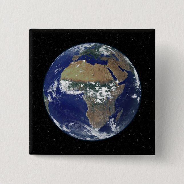 Full Earth Showing Africa and Europe 15 Cm Square Badge (Front)