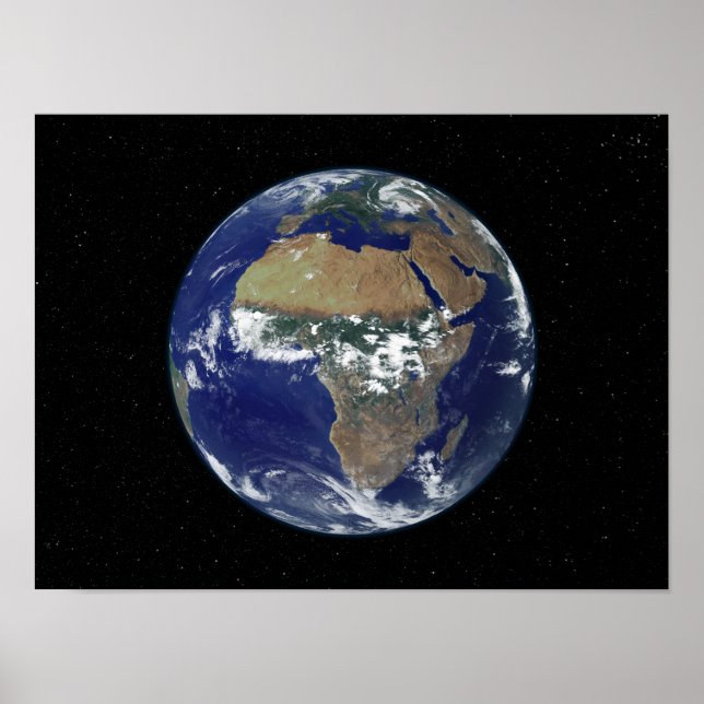 Full Earth Showing Africa and Europe Poster (Front)