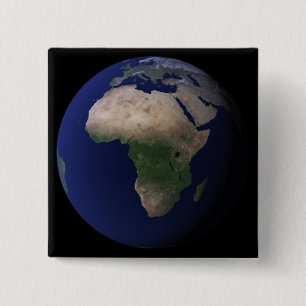 Full Earth showing Africa, Europe, & Middle Ea 15 Cm Square Badge