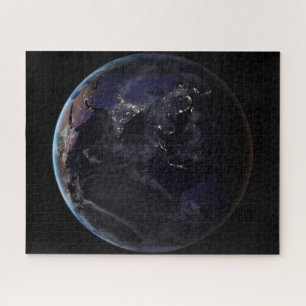 Full Earth Showing City Lights Of Asia At Night. Jigsaw Puzzle