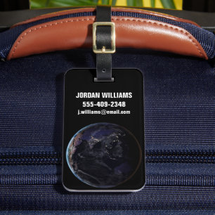 Full Earth Showing City Lights Of Asia At Night. Luggage Tag