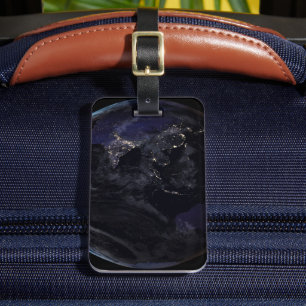 Full Earth Showing City Lights Of Asia At Night. Luggage Tag