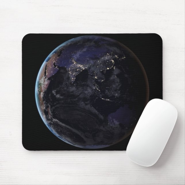Full Earth Showing City Lights Of Asia At Night. Mouse Pad (With Mouse)