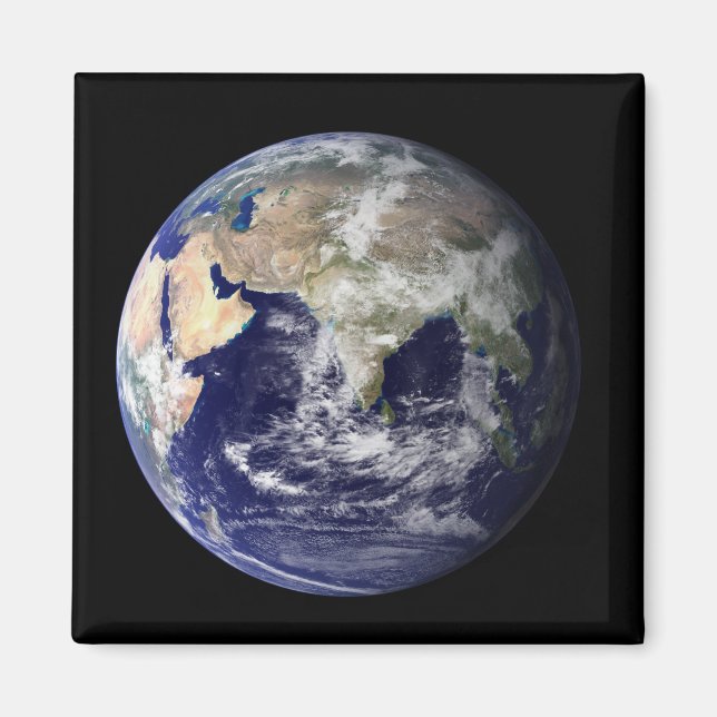 Full Earth showing Europe and Asia Magnet (Front)