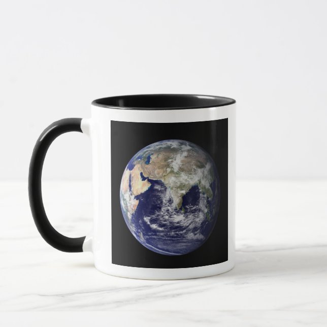 Full Earth showing Europe and Asia Mug (Left)