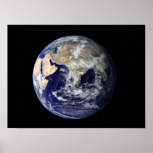 Full Earth showing Europe and Asia Poster
