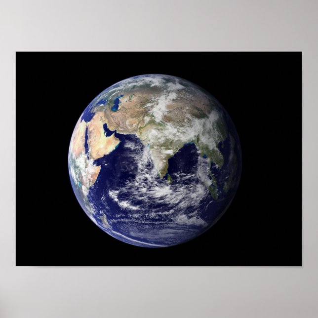 Full Earth showing Europe and Asia Poster (Front)