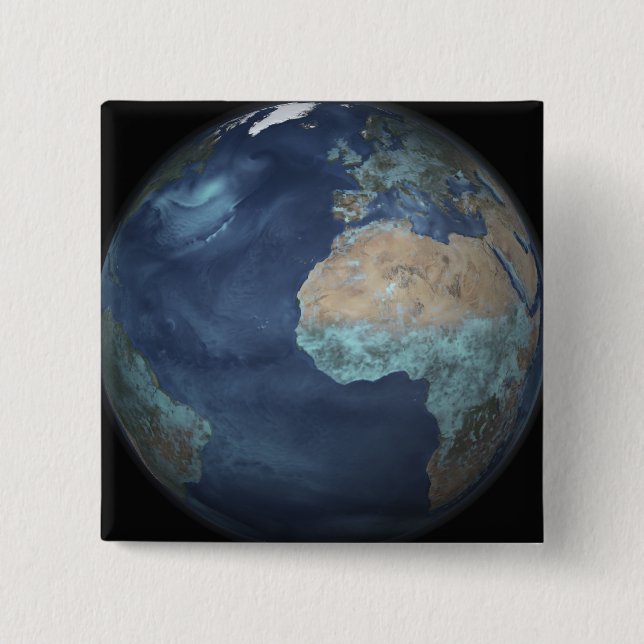 Full Earth showing evaporation 15 Cm Square Badge (Front)